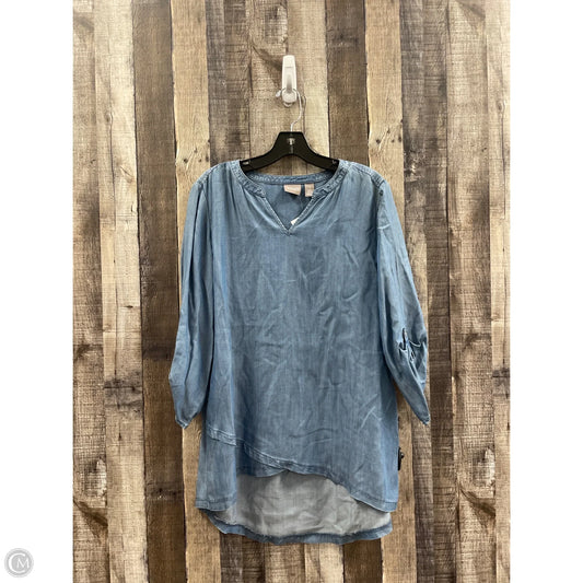 Tunic 3/4 Sleeve By Chicos In Blue, Size: M