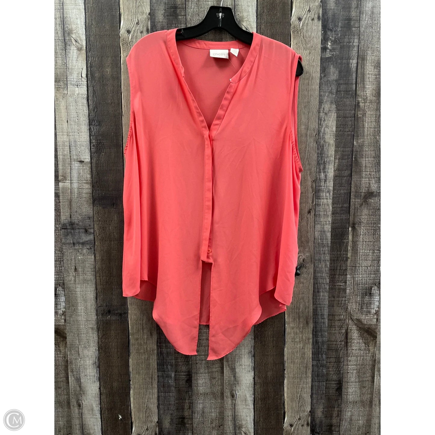 Top Sleeveless By Chicos In Coral, Size: Xl