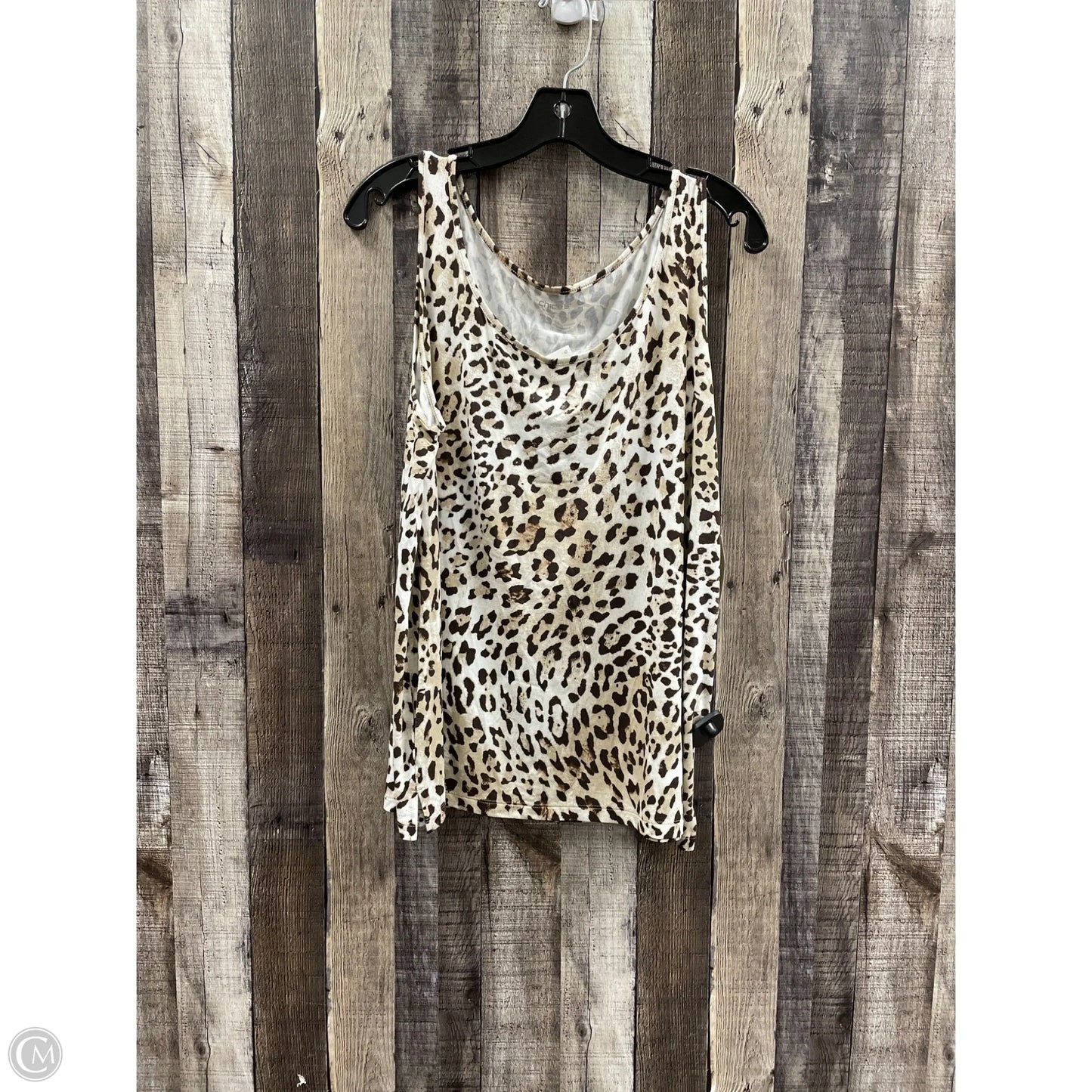 Top Sleeveless By Chicos In Animal Print, Size: Xl