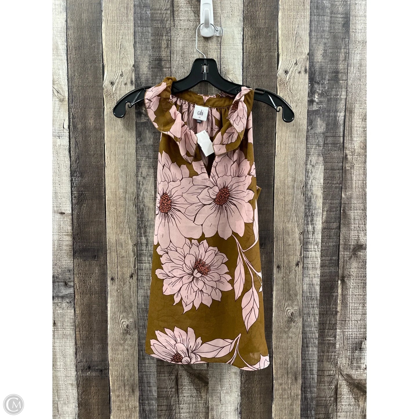 Top Sleeveless By Cabi In Brown & Pink, Size: Xs