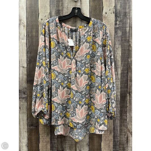 Top Long Sleeve By Tahari By Arthur Levine In Multi-colored, Size: 1x