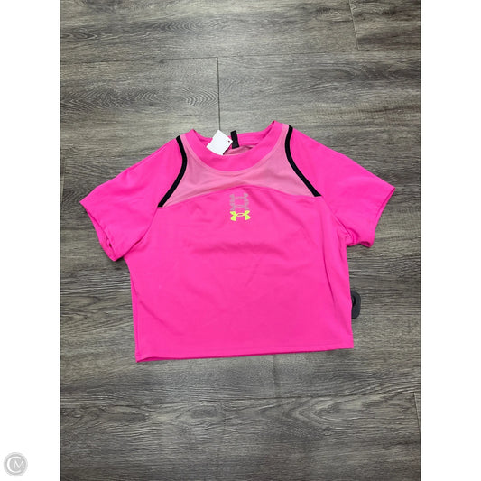 Athletic Top Short Sleeve By Under Armour In Pink, Size: M