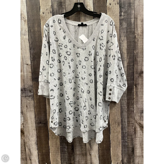 Top 3/4 Sleeve By Jane And Delancey In Grey, Size: 2x