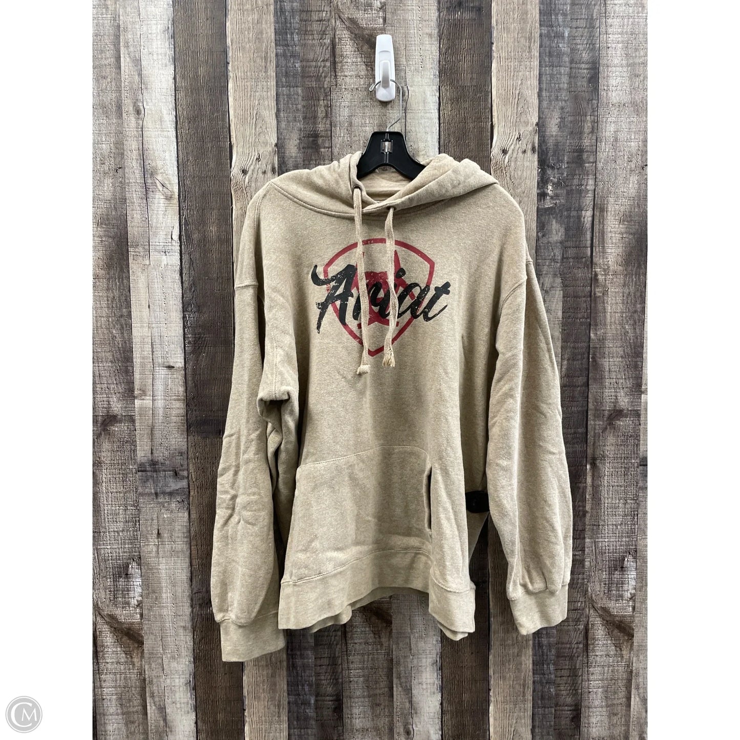 Sweatshirt Hoodie By Ariat In Tan, Size: Xl