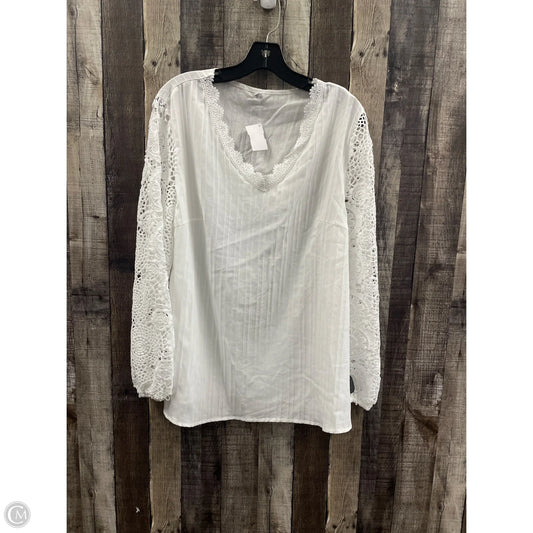 Top Long Sleeve By Cmf In White, Size: Xl