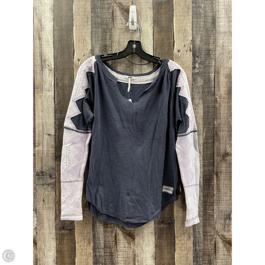 Top Long Sleeve By Free People In Blue & Purple, Size: S