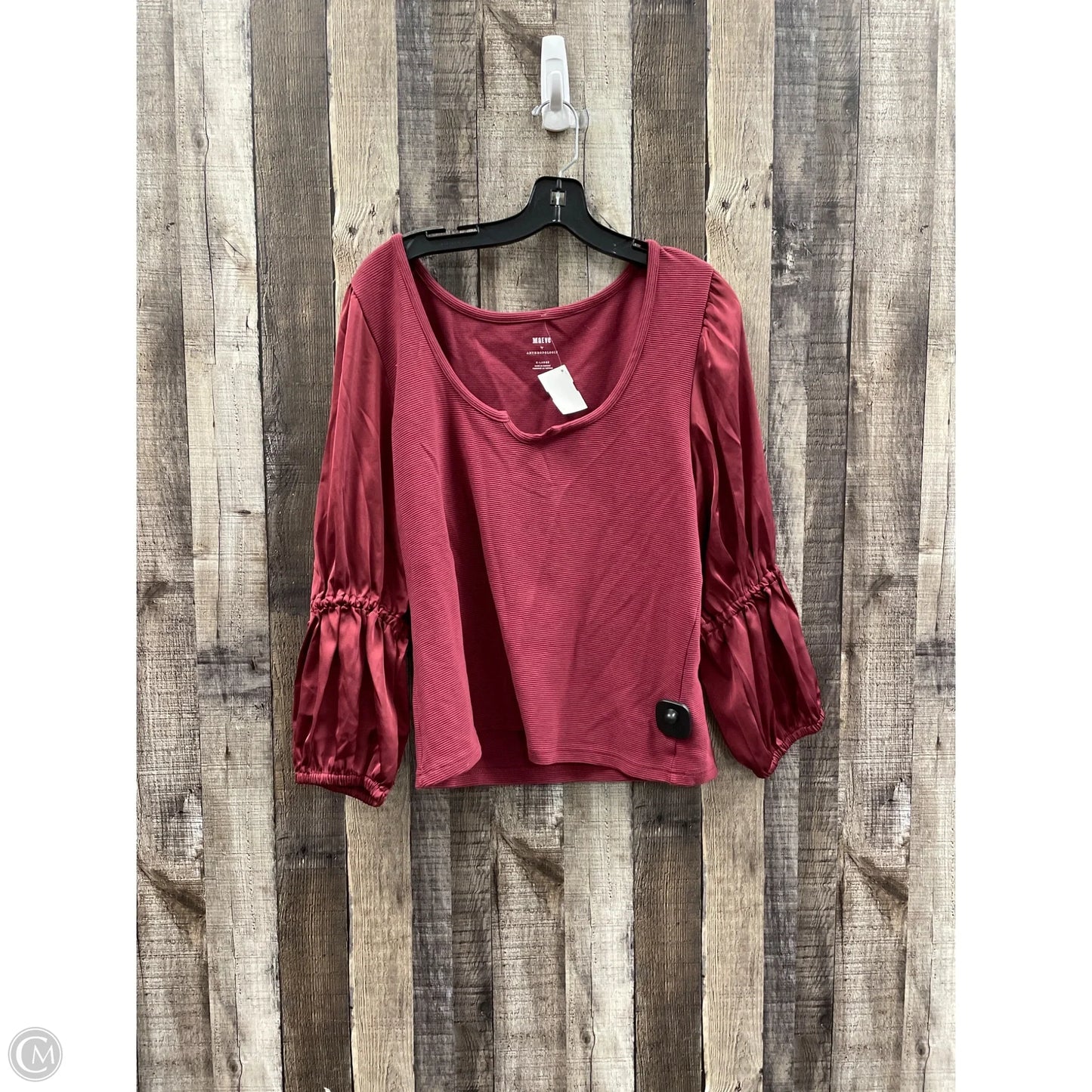 Top Long Sleeve By Maeve In Maroon, Size: Xl