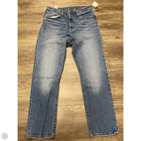 Jeans Straight By Levis In Blue Denim, Size: 14