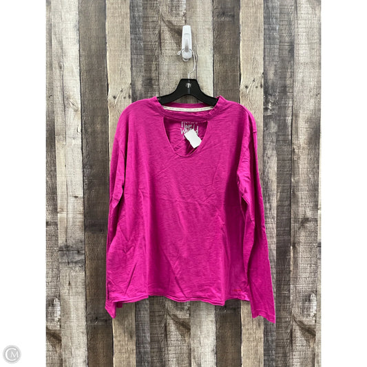 Top Long Sleeve By Peace Love World In Pink, Size: S