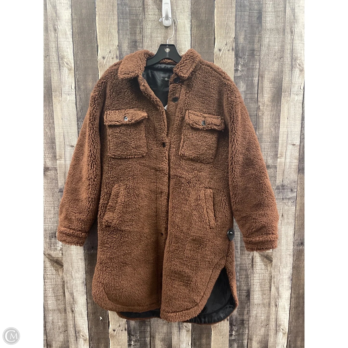 Jacket Fleece By Versona In Brown, Size: S