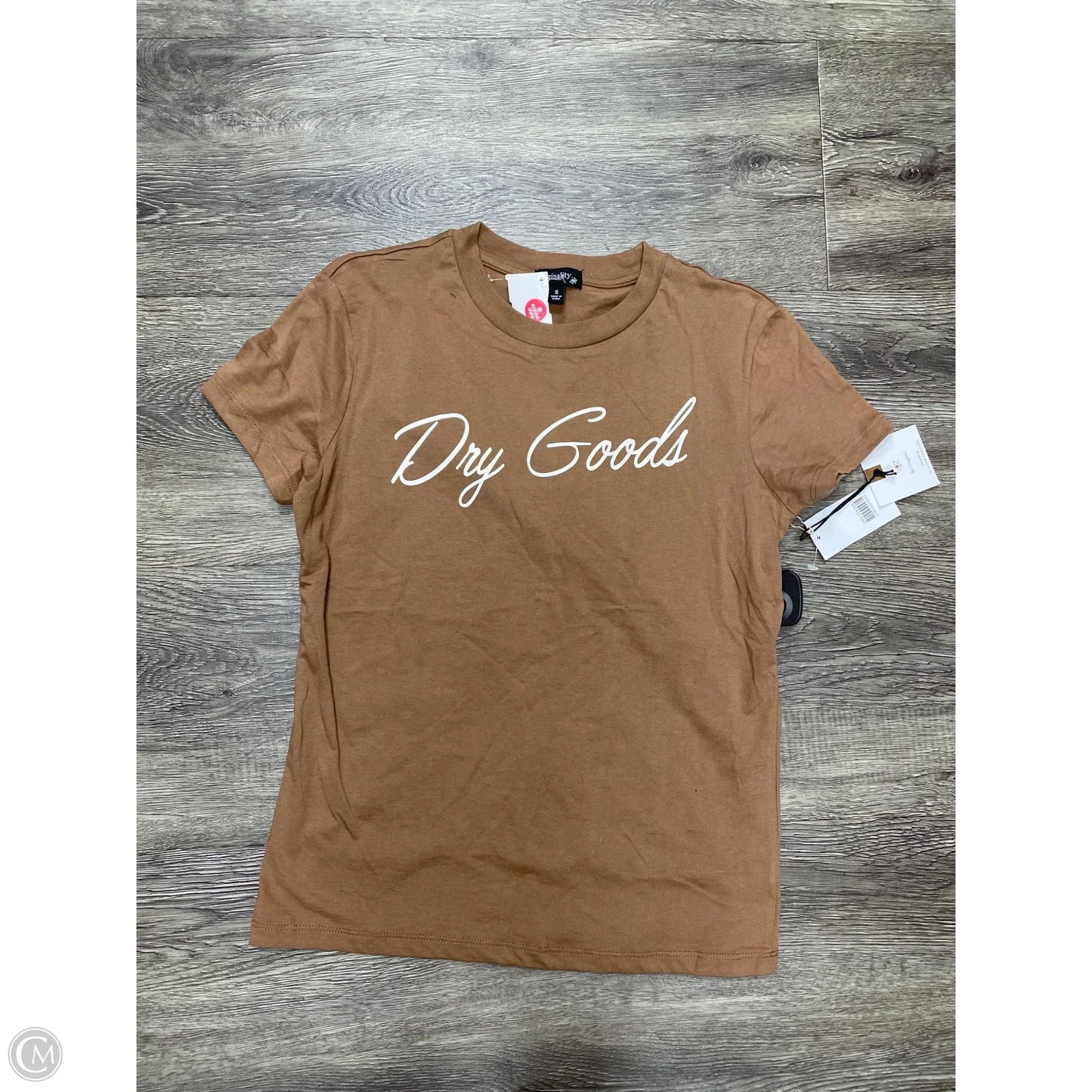 Top Short Sleeve Basic By Cme In Brown, Size: S