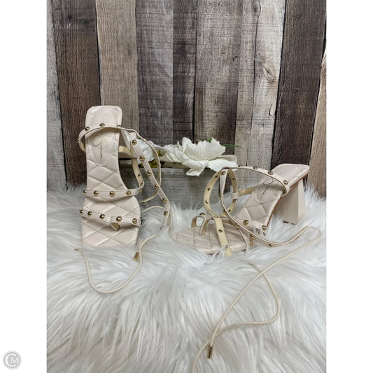 Sandals Heels Block By Jessica Simpson In Cream, Size: 7