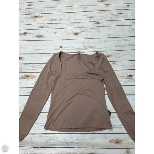 Top Long Sleeve By 90 Degrees By Reflex In Brown, Size: L