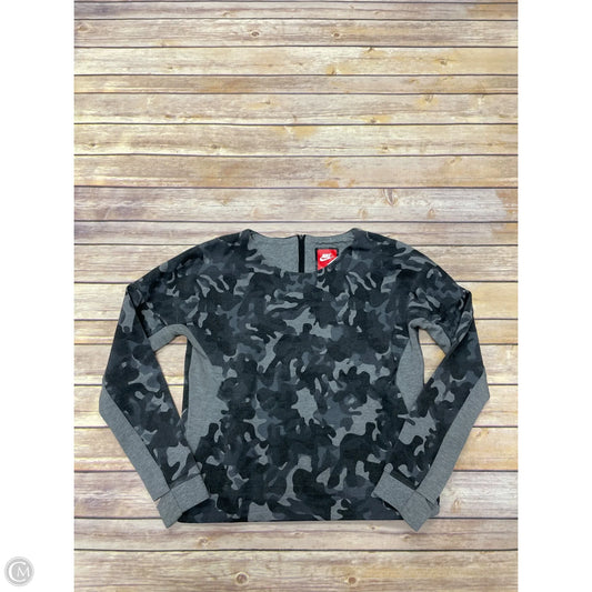 Athletic Top Long Sleeve Crewneck By Nike In Camouflage Print, Size: S