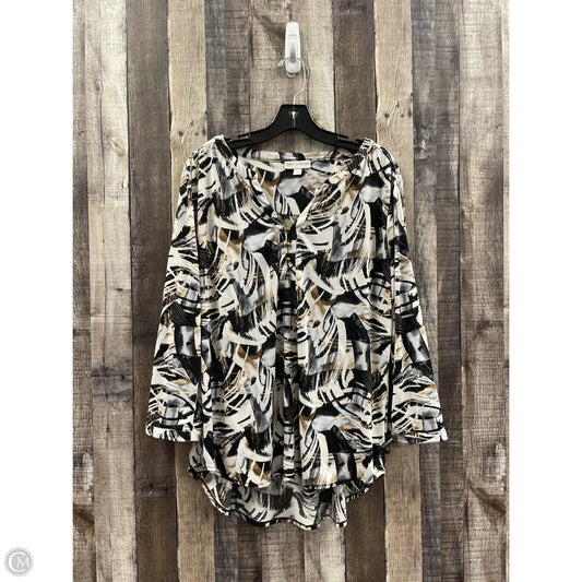 Top Long Sleeve By Dana Buchman In Multi-colored, Size: Xl