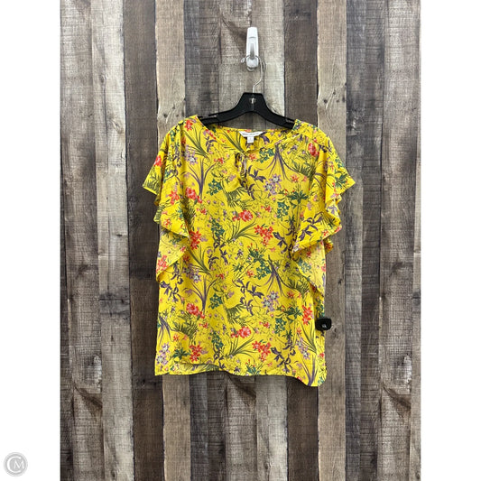 Top Short Sleeve By Counterparts In Yellow, Size: M
