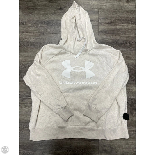 Athletic Sweatshirt Hoodie By Under Armour In Beige, Size: 3x