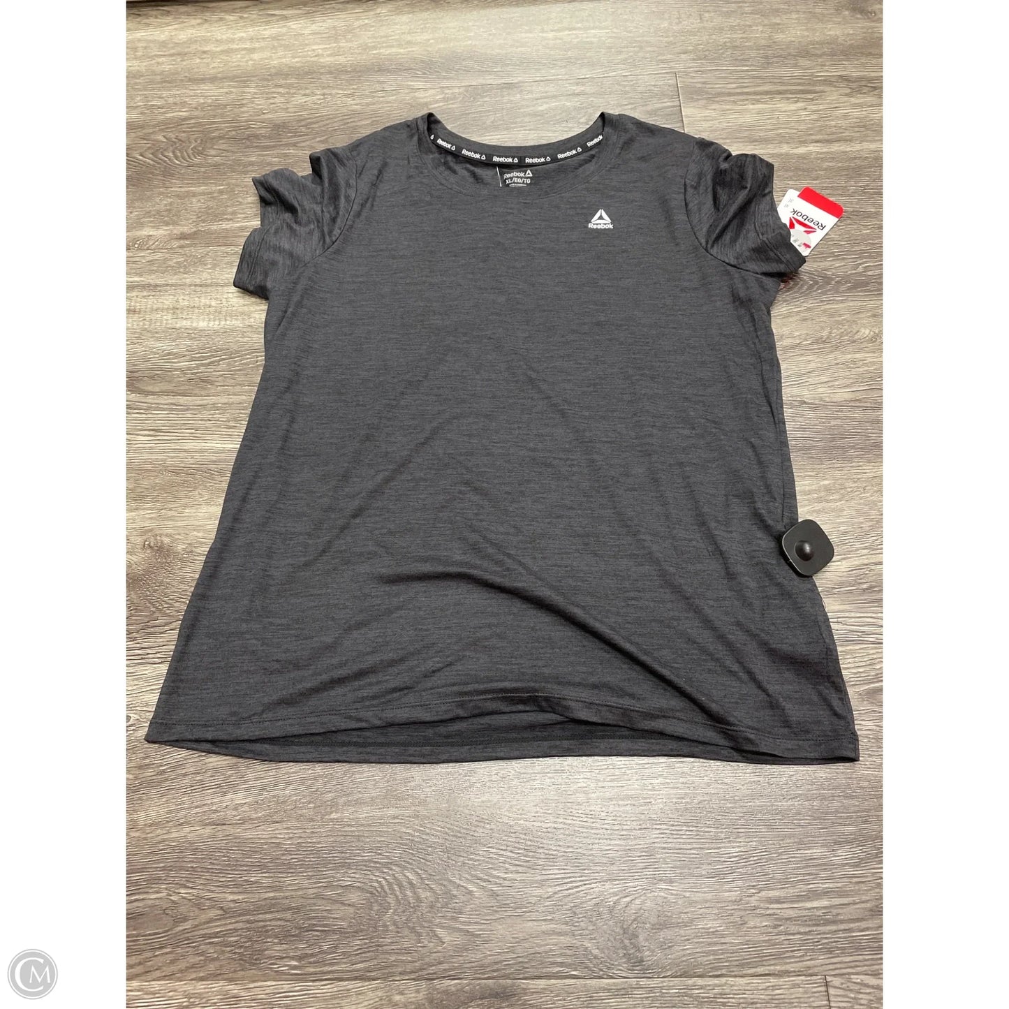 Athletic Top Short Sleeve By Reebok In Black, Size: Xl