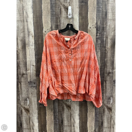 Top Long Sleeve By Universal Thread In Plaid Pattern, Size: Xl