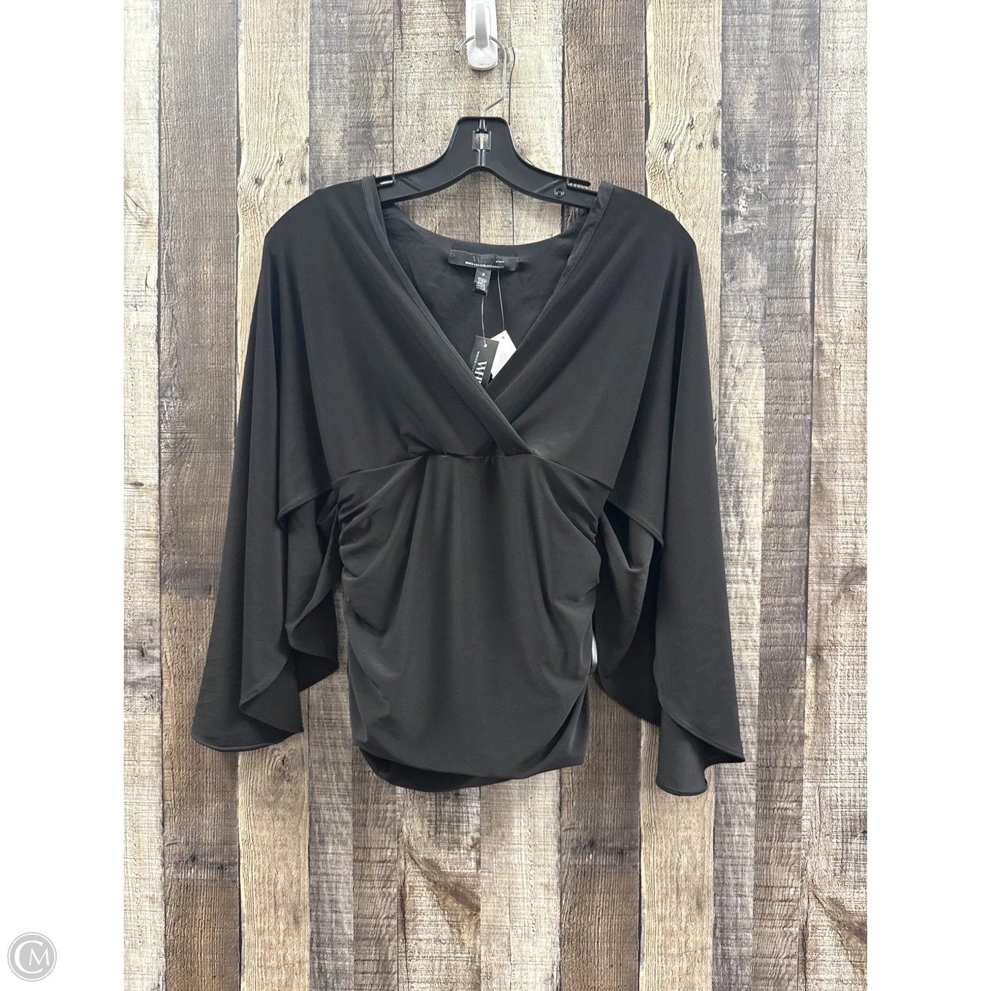 Top 3/4 Sleeve By White House Black Market In Black, Size: S