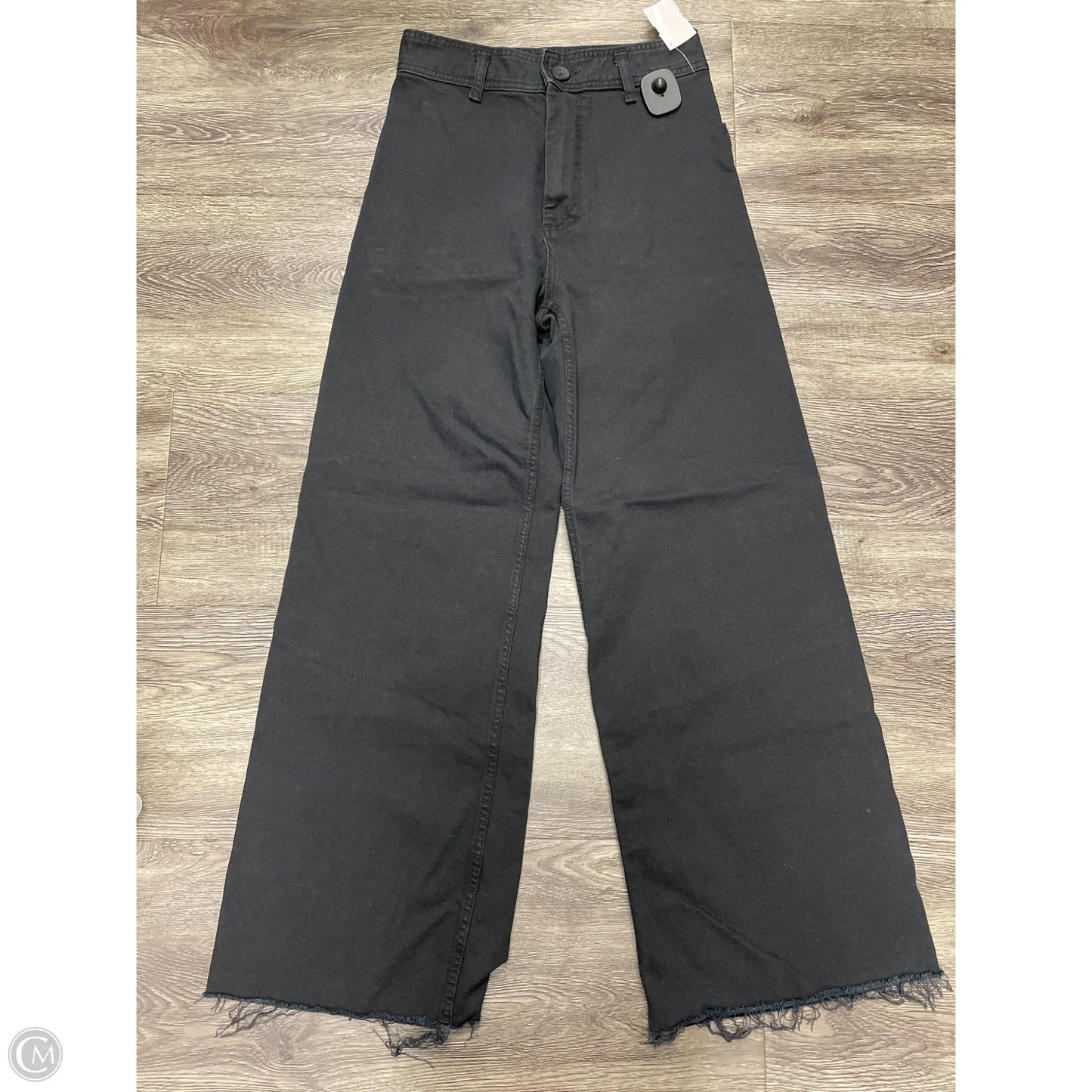 Jeans Wide Leg By Zara In Black Denim, Size: 6