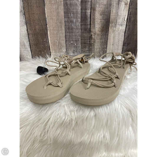 Sandals Heels Platform By Teva In Beige, Size: 9
