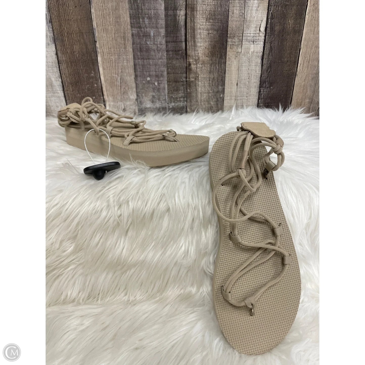 Sandals Heels Platform By Teva In Beige, Size: 9