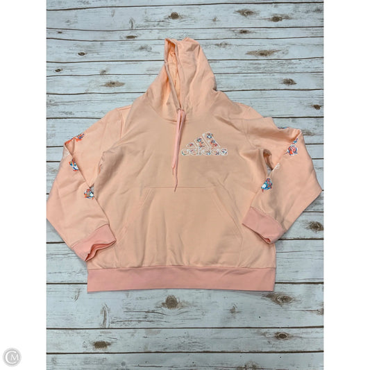 Athletic Sweatshirt Hoodie By Adidas In Peach, Size: Xl