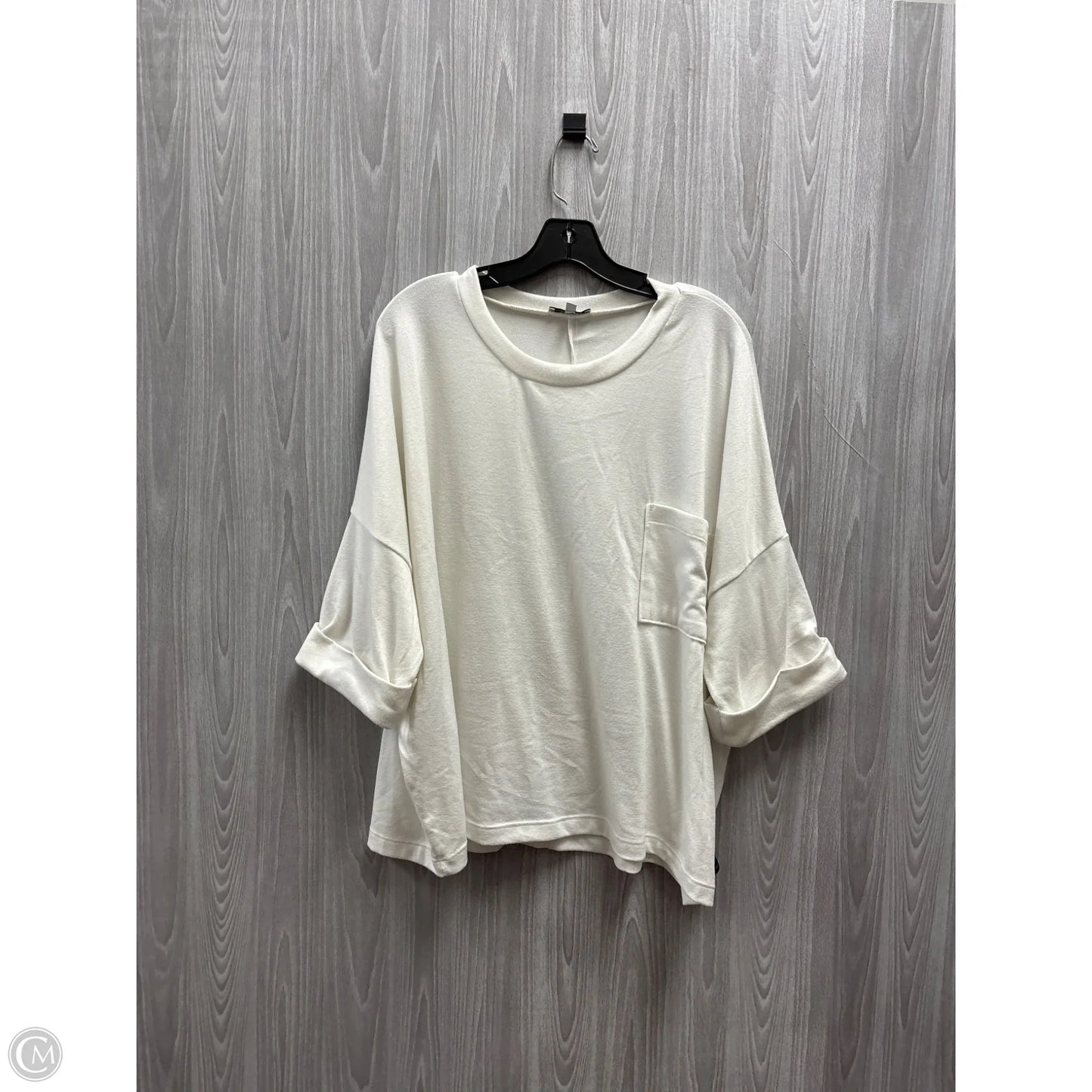 Top 3/4 Sleeve By White Birch In White, Size: S