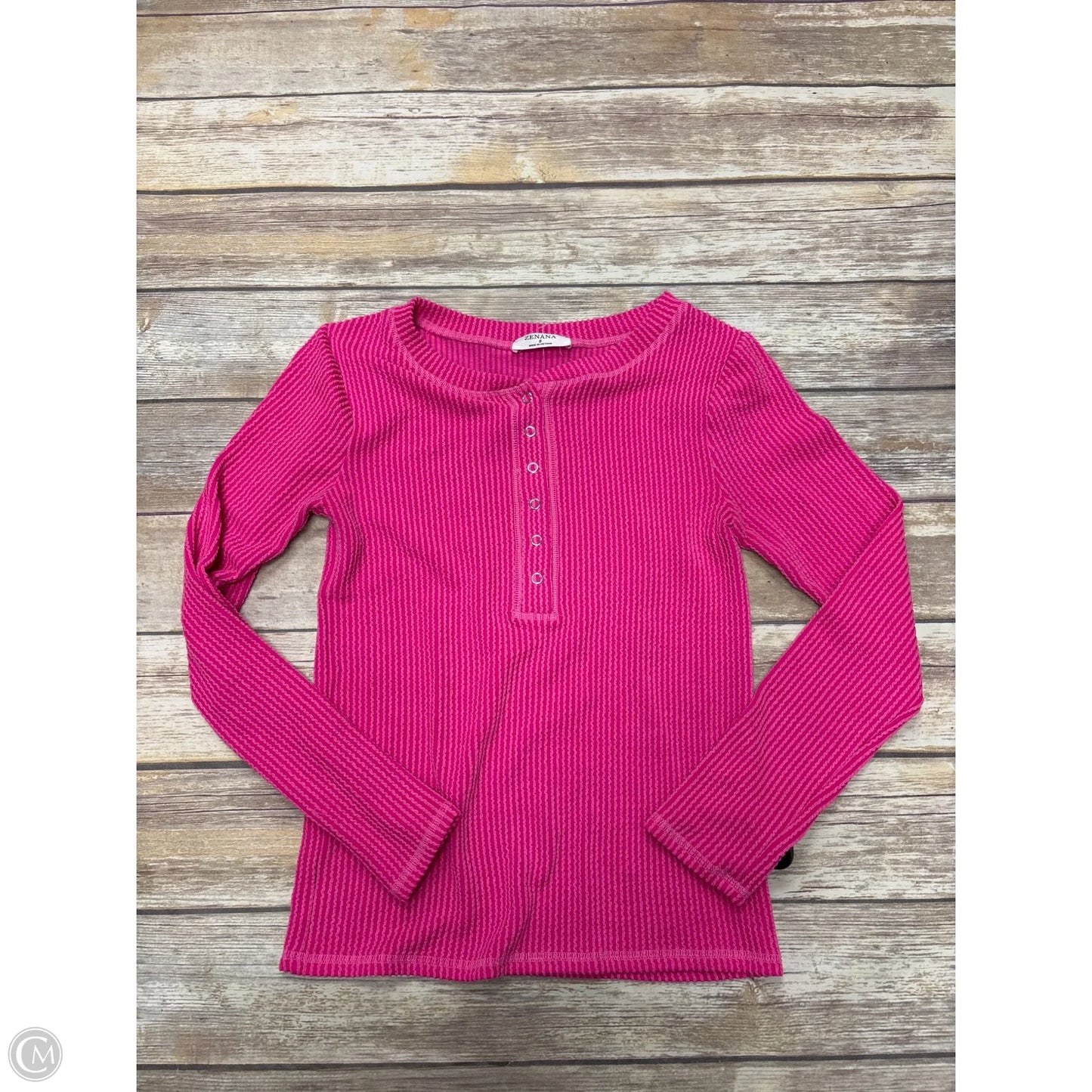 Top Long Sleeve By Zenana Outfitters In Pink, Size: S