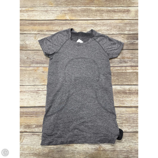 Athletic Top Short Sleeve By Lululemon In Grey, Size: S