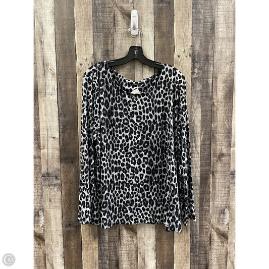 Top Long Sleeve By Mario Serrani In Animal Print, Size: Xxl