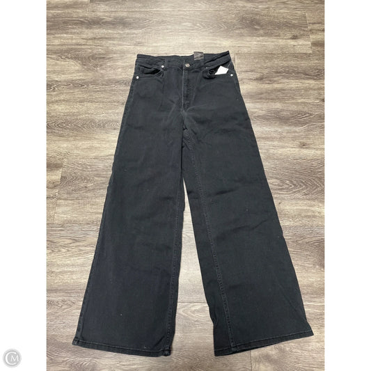 Jeans Wide Leg By Divided In Black Denim, Size: 10