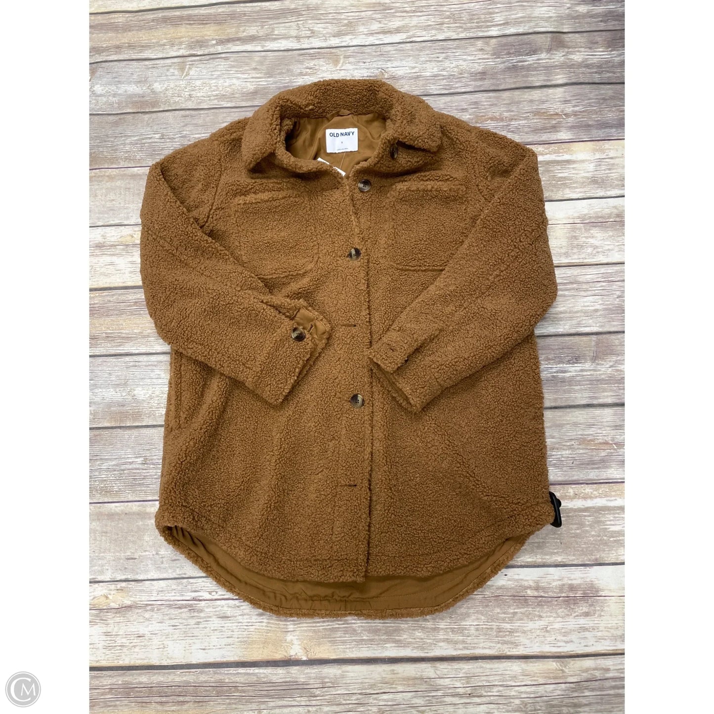 Jacket Shirt By Old Navy In Brown, Size: S