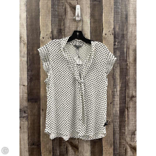 Top Short Sleeve By Adrianna Papell In Polkadot Pattern, Size: L