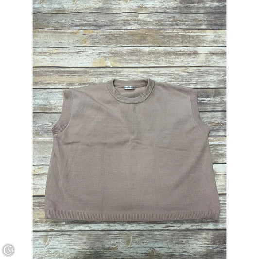 Vest Sweater By Zenana In Tan, Size: M