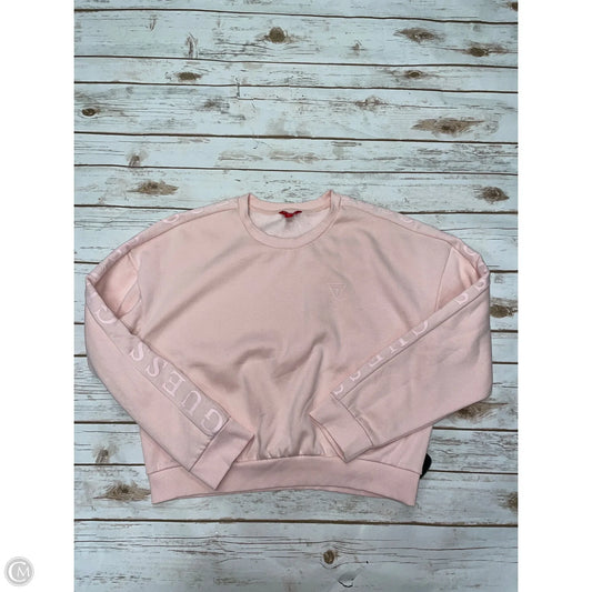 Sweatshirt Crewneck By Guess In Pink, Size: L