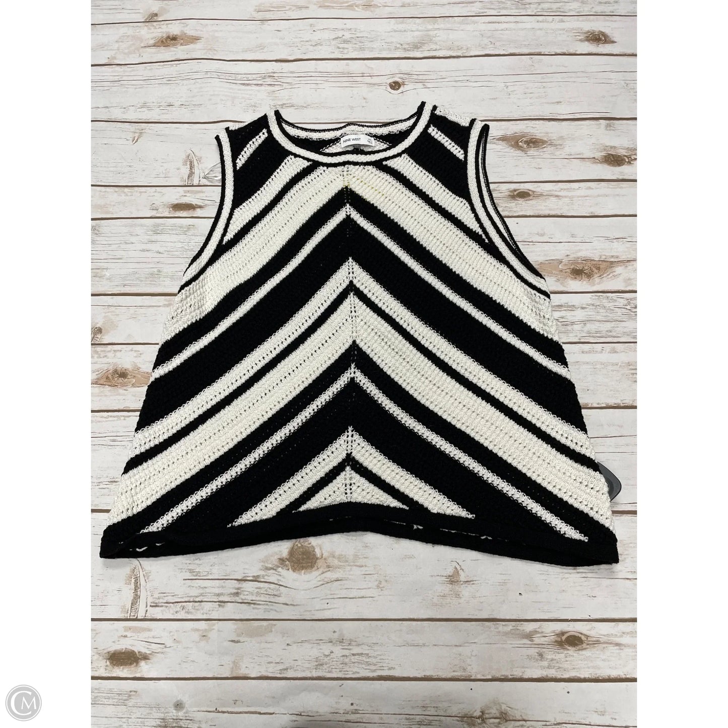 Vest Sweater By Nine West In Black & White, Size: Xxl