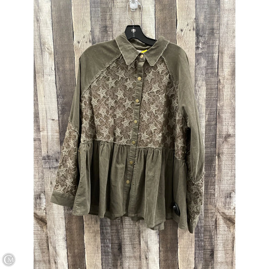 Jacket Shirt By Easel In Green, Size: M