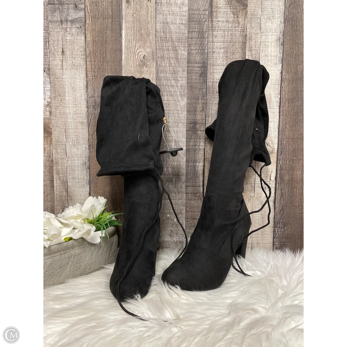 Boots Knee Heels By Charming Charlie In Black, Size: 7