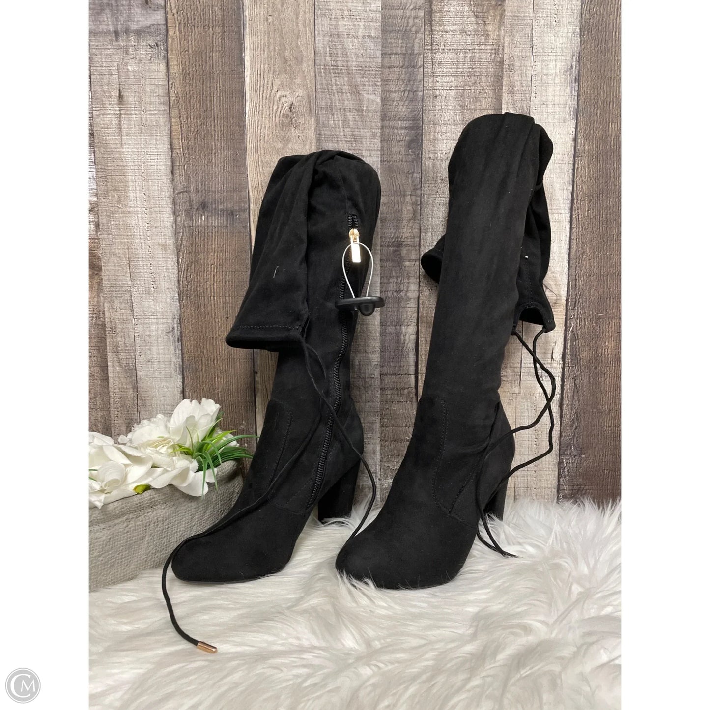 Boots Knee Heels By Charming Charlie In Black, Size: 7