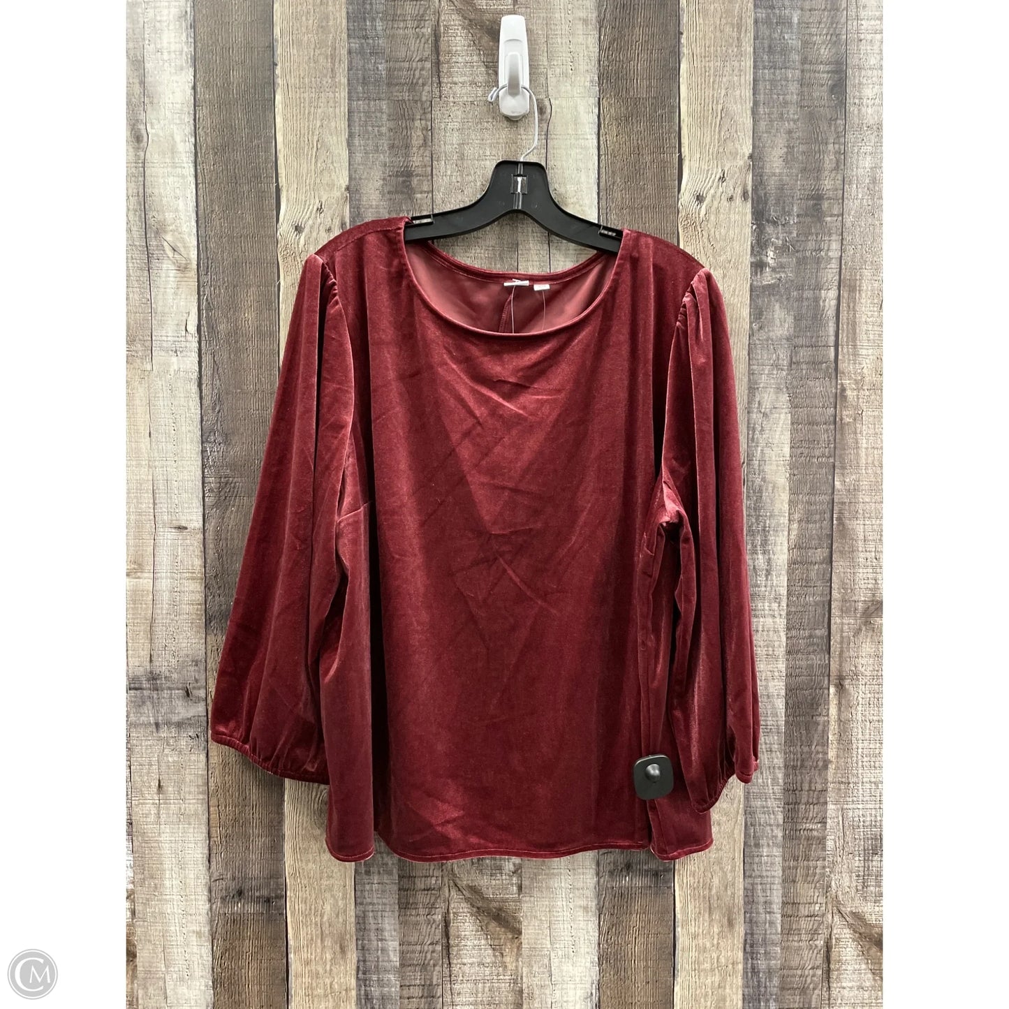 Top Long Sleeve By Gap In Maroon, Size: Xxl