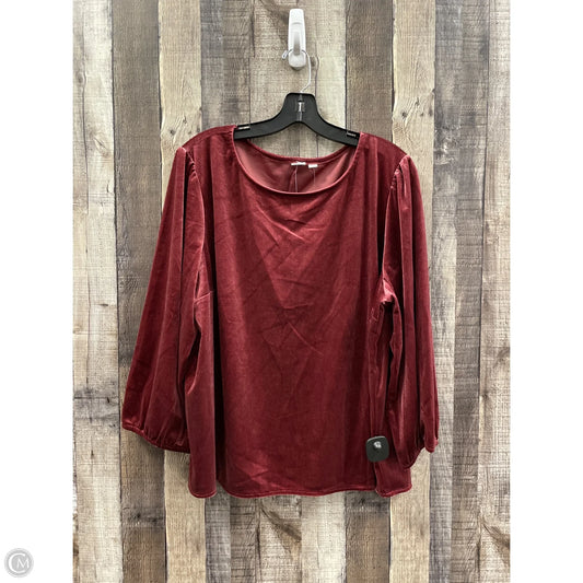 Top Long Sleeve By Gap In Maroon, Size: Xxl