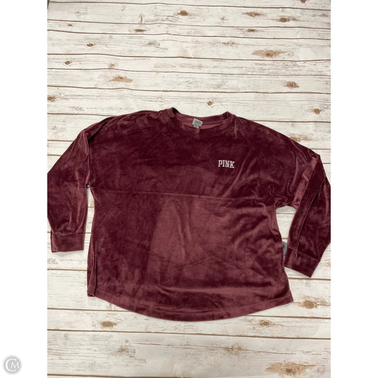 Sweatshirt Crewneck By Pink In Maroon, Size: L