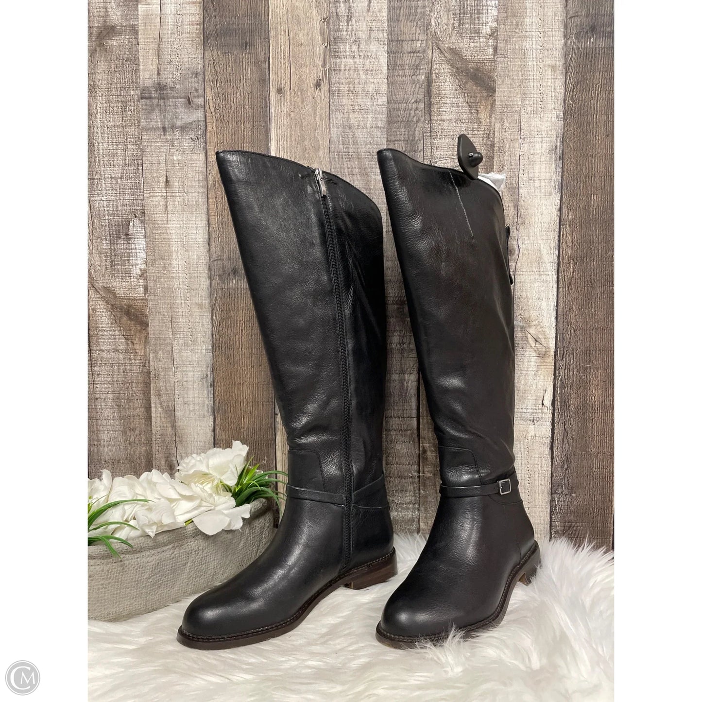 Boots Knee Flats By Franco Sarto In Black, Size: 7.5