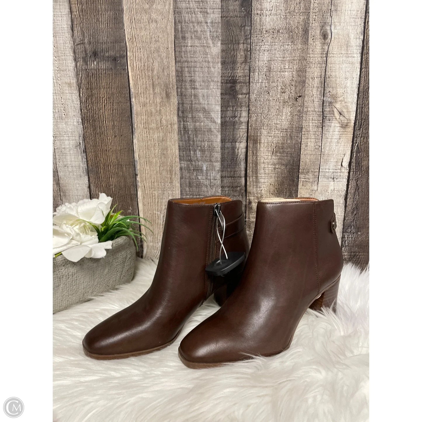 Boots Ankle Heels By Franco Sarto In Brown, Size: 5.5