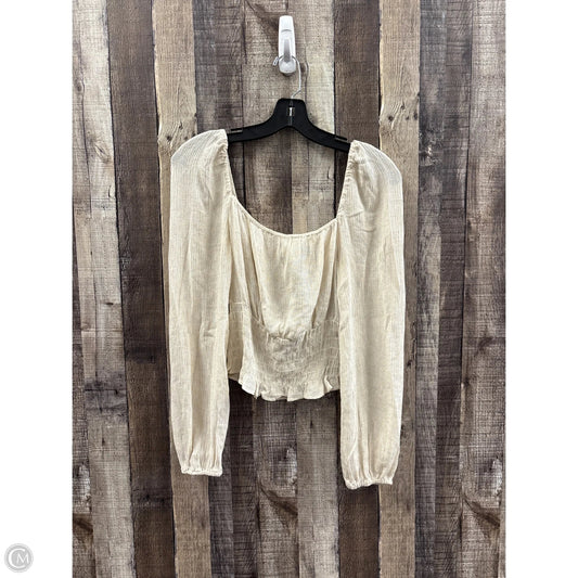 Top Long Sleeve By Cme In Cream, Size: S