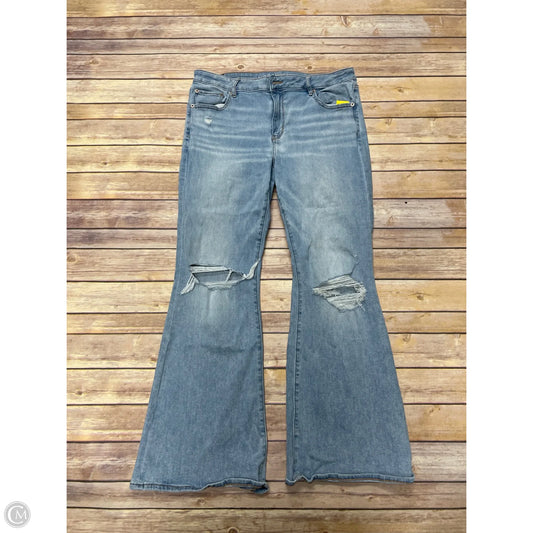 Jeans Flared By American Eagle In Blue Denim, Size: 14