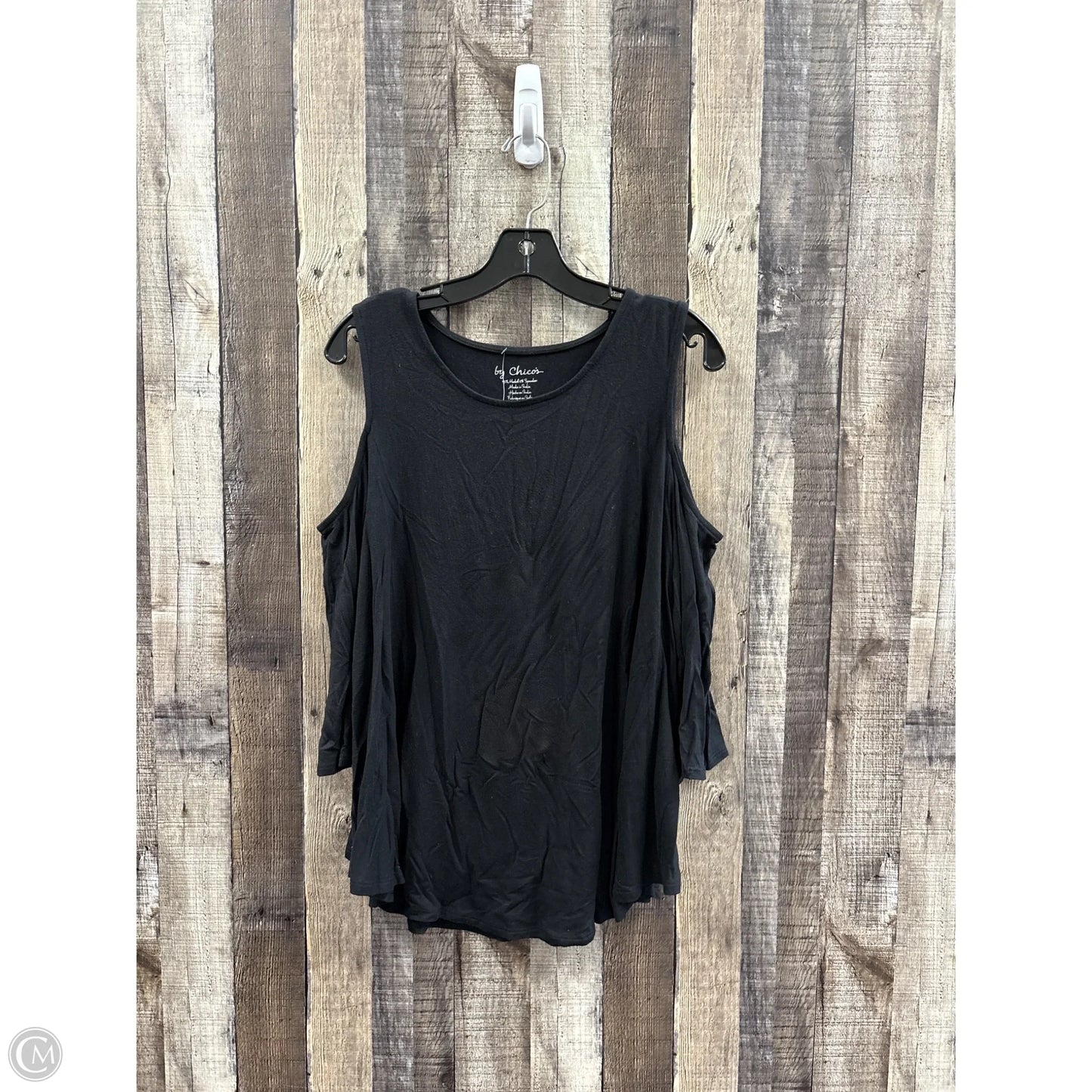 Top 3/4 Sleeve By Chicos In Black, Size: M