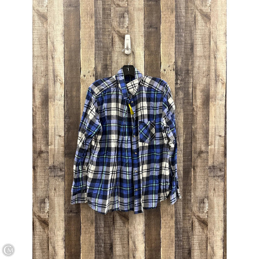 Top Long Sleeve By American Eagle In Plaid Pattern, Size: L